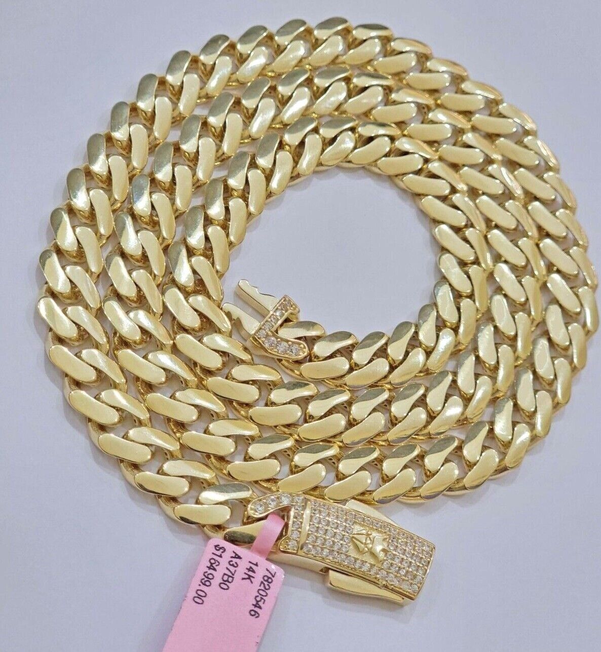 Real 14k Yellow Gold Monaco Chain Necklace 20" 22'' 24'' 26" Inch 9mm 14kt SALE - GoldenlinQ